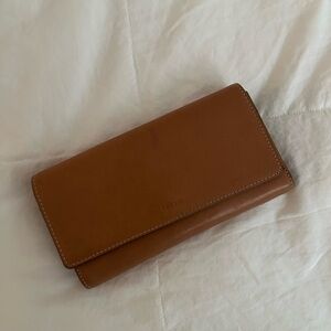 Fossil Tan Leather Clutch